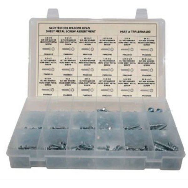 Sheet Metal Screw, Zinc Plated Steel Hex Head, Titan Fasteners, Mfr#: TFP18FNA275