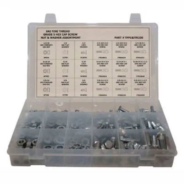 Hex Head Cap Screw Assortment, Steel, Zinc Plated Finish, Titan Fasteners, Mfr#: TFP18JTR330