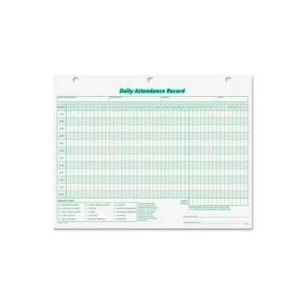 Tops® Daily Attendance Record Forms, 11" x 8-1/2", White, 50 Sheets/Pack, Tops Business Forms, Mfr#: 3284
