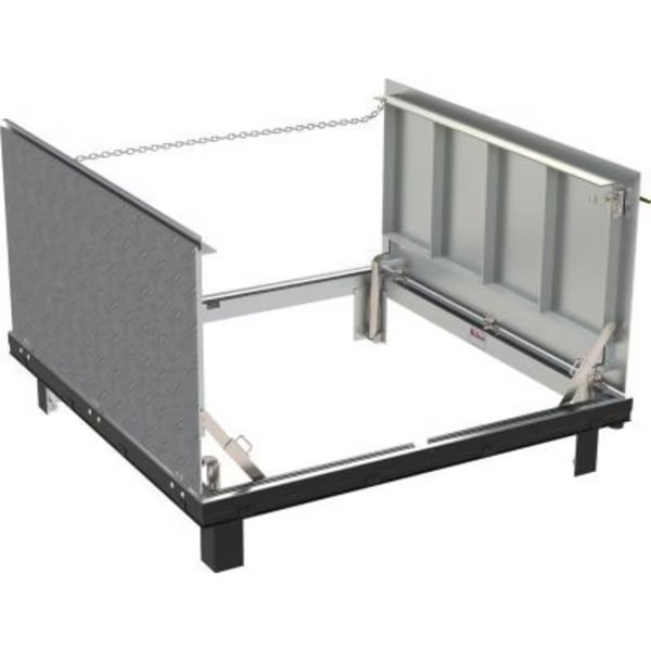 Bilco® Drainage Channel Frame JD-2AL, Double Leaf, 316 Stainless Steel Hardware, 48"L X 48"W, Bilco Co, Mfr#: JD-2AL