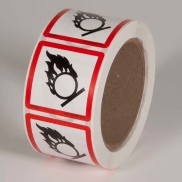 INCOM® GHS1303 GHS "Flame Circle" Pictogram Label, 2" x 2", 500/Roll, Top Tape And Label, Mfr#: GHS¬†1303.00