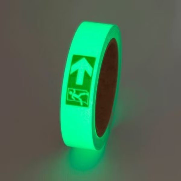 Safety Glow Photoluminescent Tape, Exit Right, 1"W x 30'L Roll, GT130EXR, Top Tape And Label, Mfr#: GT130EXR