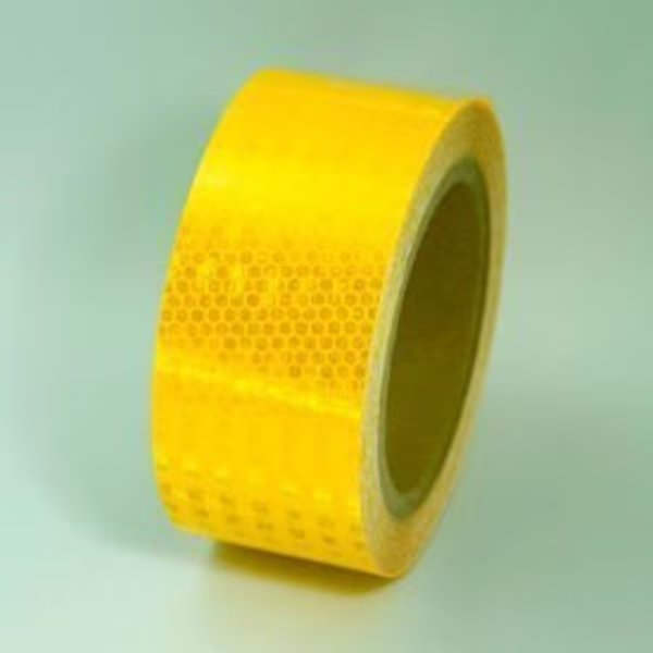 Super Brite Reflective Tape, Yellow, 2"W x 30'L Roll, HRT230YL, Top Tape And Label, Mfr#: HRT230YL