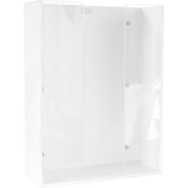 TrippNT„¢ Triple Top Loading Glove Box Holder with Magnet Mount, 12"W x 5"D x 15"H, White/Clear, Trippnt, Mfr#: 50558