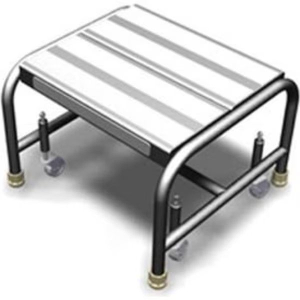 1 Step Mobile Aluminum Step Stand w/ Solid Ribbed Top Step & 16"W Platform - WLAR001164, Tri Arc Manufacturing, Mfr#: WLAR001164