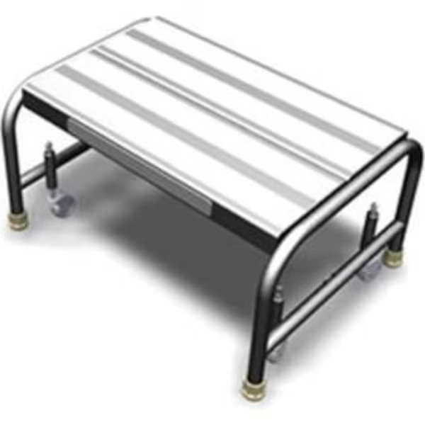 1 Step Mobile Aluminum Step Stand w/ Solid Ribbed Top Step & 24"W Platform - WLAR001244, Tri Arc Manufacturing, Mfr#: WLAR001244
