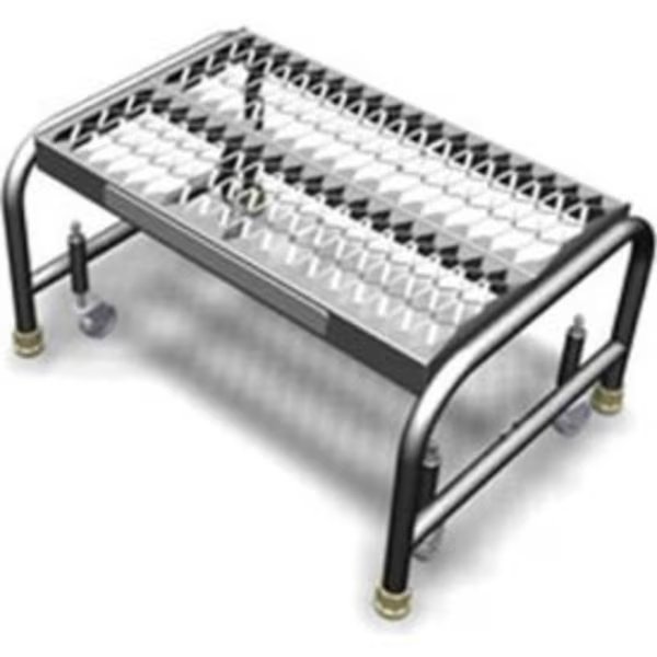 1 Step Mobile Aluminum Step Stand w/ Grip Strut Top Step & 24"W Platform - WLAR001245, Tri Arc Manufacturing, Mfr#: WLAR001245