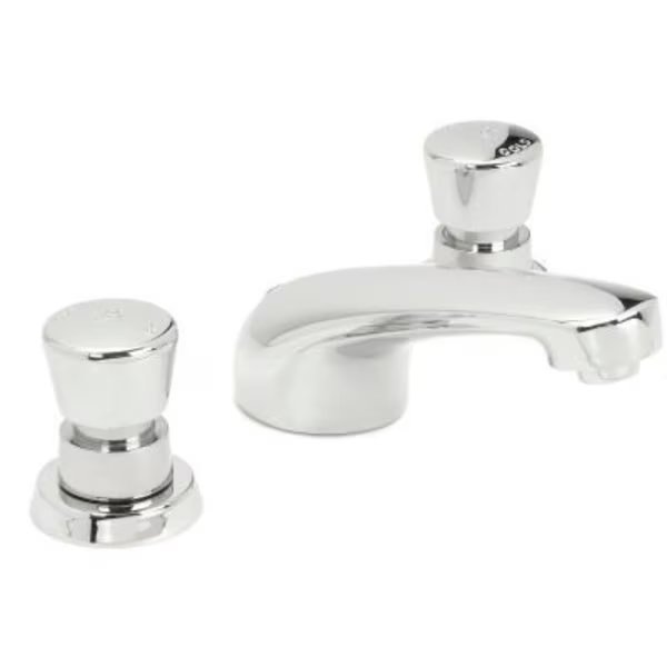 T&S® B-2991 Lavatory Metering Faucet, Self-Closing Push Buttons, 8" Center, Cast Spout, T&S Brass, Mfr#: B-2991