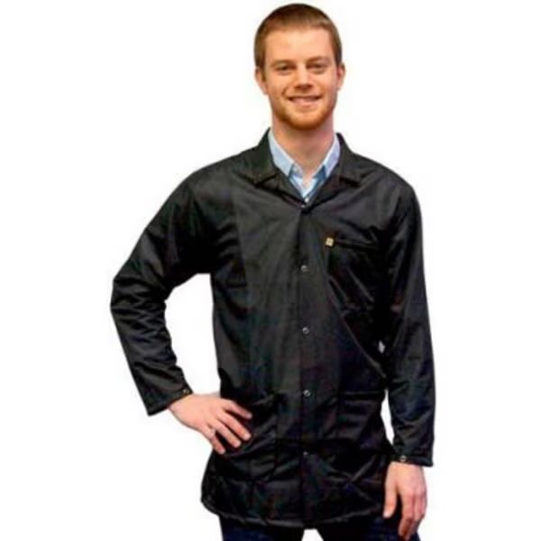 Transforming Technologies ESD 3/4 Length Jacket, Snap Cuff, Black, 3XL, Transforming Technologies, Mfr#: JKC 9027SPBL