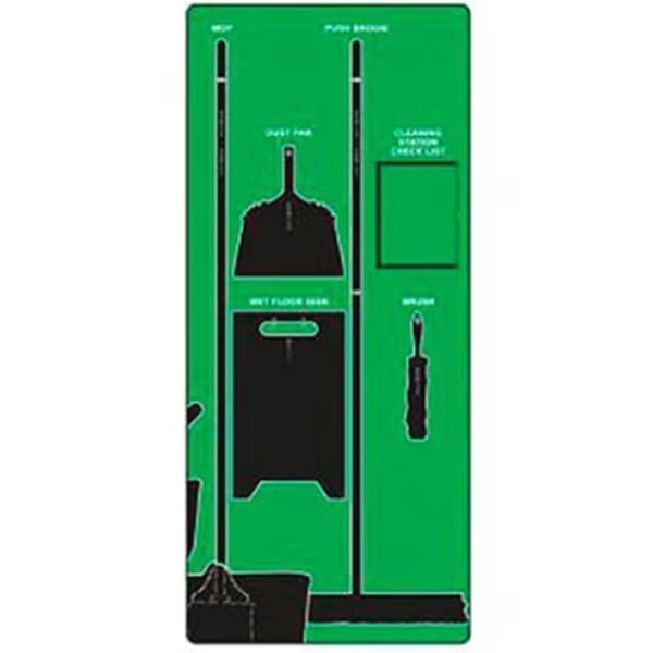 Accuform Signs Clean & Mop Store-Board, Ultra Aluma-Lite, Green on Black, Accuform, Mfr#: PSB709GNBK
