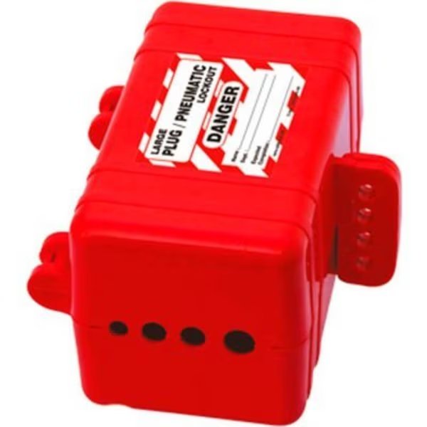 ZING Plug-Pneumatic Lockout, Red, 4-Hole, 7629, Zing, Mfr#: 7629