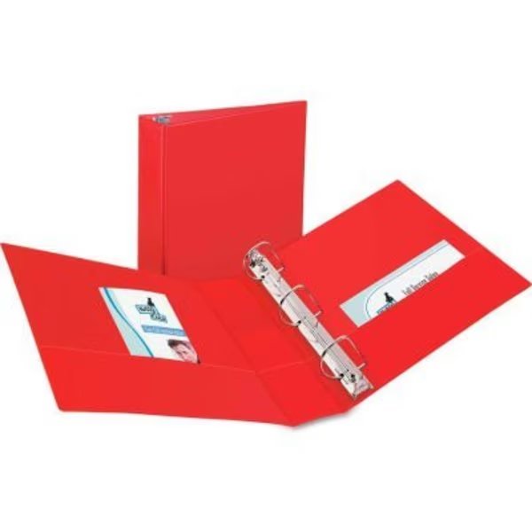 Avery® Durable Binder with Slant Rings, Vinyl, 11 x 8 1/2, 2", Red, Avery Dennison, Mfr#: 27203