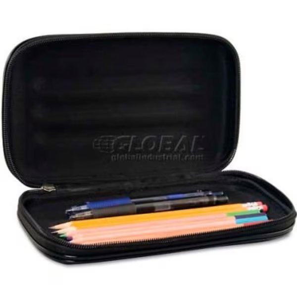 Innovative Storage Designs AVT-67000 Large Soft-Sided Pencil Case, Fabric with Zipper Closure, Black, Advantus, Mfr#: AVT-67000