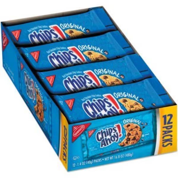 Nabisco¬Æ Chips Ahoy Cookies, Chocolate Chip, 1.4 oz. Pack, 12/Box, Nabisco, Mfr#: 44000052220