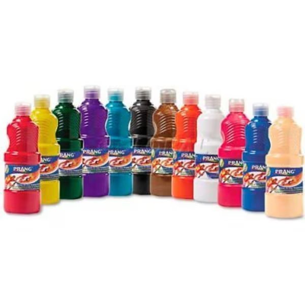 Prang 21696 Ready-to-Use Tempera Paint, 12 Assorted Colors, 16 oz, 12/Pack, Dixon Ticonderoga, Mfr#: 21696
