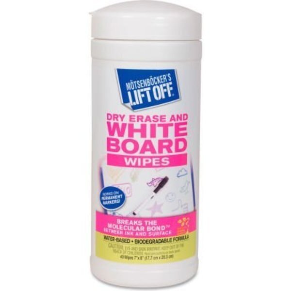 Lift Off Dry Erase Board Cleaner Wipes, 30 Wipes/Can, 6 Cans - 42703, Motsenbockers Lift Off, Mfr#: MTS 42703