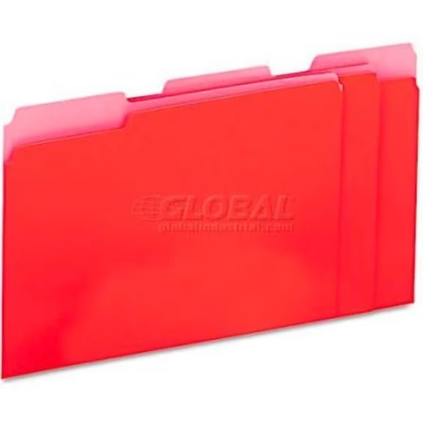 Universal® Recycled Interior File Folders, 1/3 Cut Top Tab, Letter, Red, 100/Box, Universal, Mfr#: UNV12303***