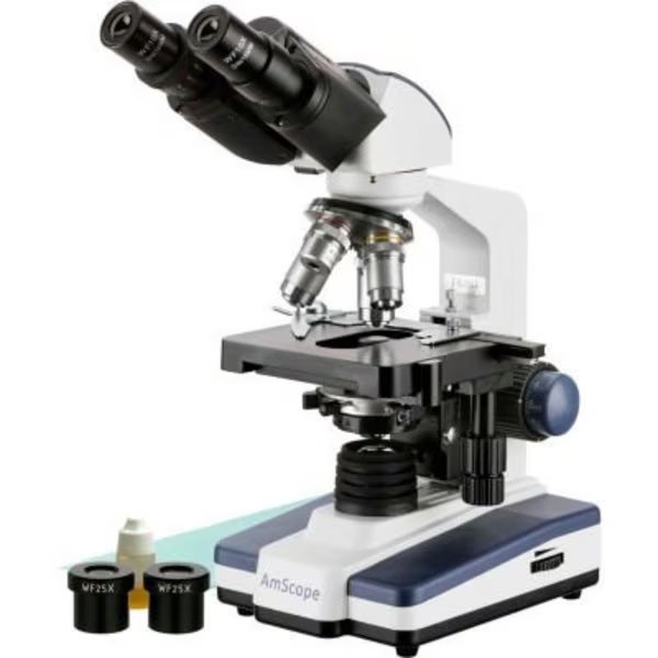 AmScope B120C 40X-2500X LED Lab Binocular Compound Microscope with 3D-Stage, United Scope Llc., Mfr#: B120C