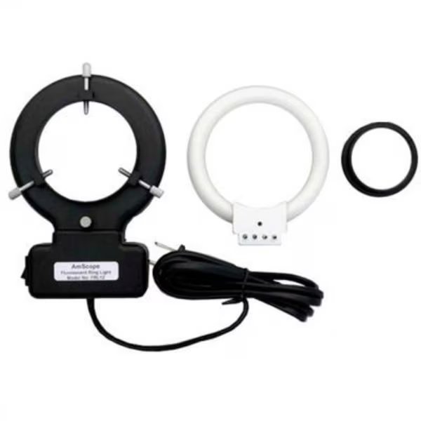 AmScope FRL12-A 12W Stereo Microscope Fluorescent Ring Light and Adapter, United Scope Llc., Mfr#: FRL12-A