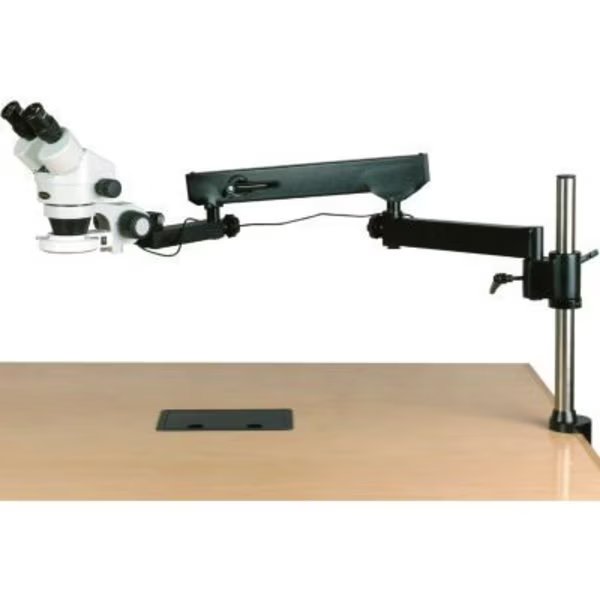 AmScope SM-8B-144S 7X-45X Binocular Articulating Zoom Stereo Microscope with Clamp & 144-LED Light, United Scope Llc., Mfr#: SM-8B-144S
