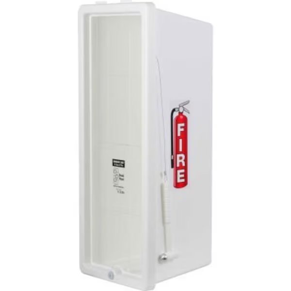 Cato Chief Plastic Fire Extinguisher Cabinet, Fits 20 Lbs. Extinguisher, White, Cato, Mfr#: 12001-H
