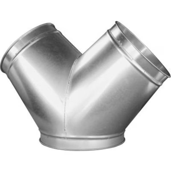 US Duct Clamp Together Y Branch, 30 ° 14-14-14, 14" Diameter, Galvanized, 18 Gauge, Us Duct, Mfr#: RBY14R14R14R30.G18