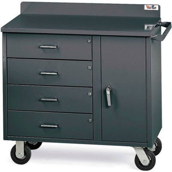 Valley Craft Vari Tuff Mobile Utility Cabinet, 4 Drawers, 1 Door, 36"W x 21"D, Gray, Valley Craft, Mfr#: F81835A6