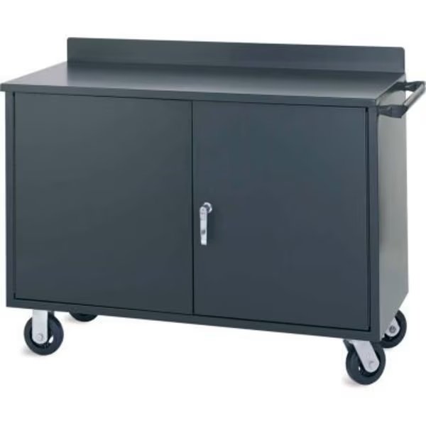 Valley Craft Vari Tuff Mobile Shelf Cabinet, 2 Doors, 1 Full Length Shelf, 36''W x 21''D, Gray, Valley Craft, Mfr#: F81838A3