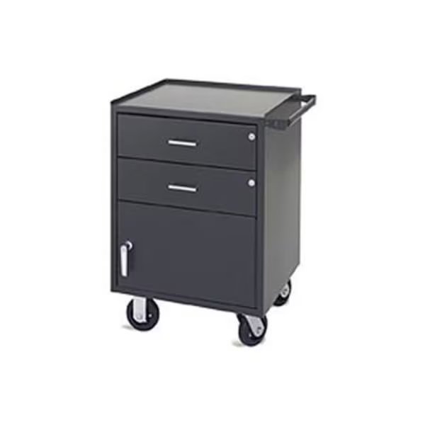 Valley Craft Vari Tuff Mobile Utility Cabinet, 2 Drawers, 1 Compartment, 23"W x 20"D, Gray, Valley Craft, Mfr#: F81842A7