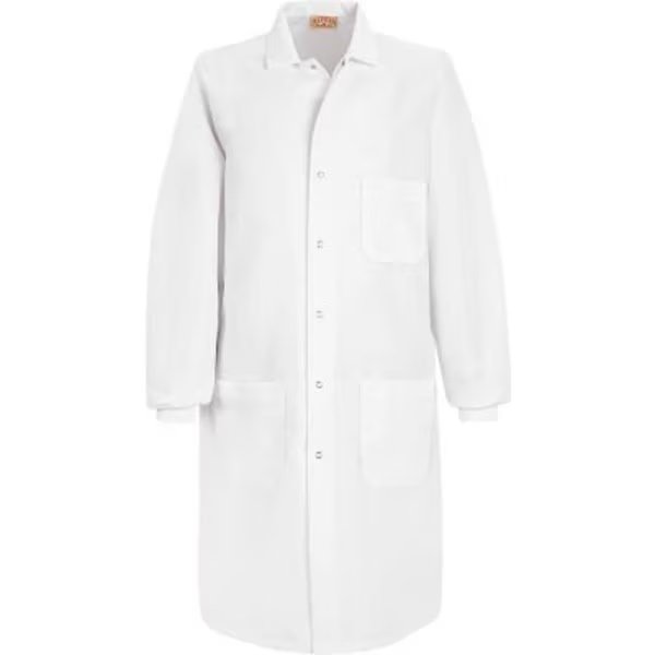 Red Kap¬Æ Unisex Specialized Cuffed Lab Coat W/Outside Pocket, White, Poly/Combed Cotton, 2XL, Vf Imagewear, Mfr#: KP70WHRGXXL