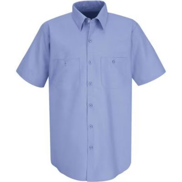 Red Kap® Men's Industrial Work Shirt Short Sleeve Light Blue L SP24, Vf Imagewear, Mfr#: SP24LBSSL