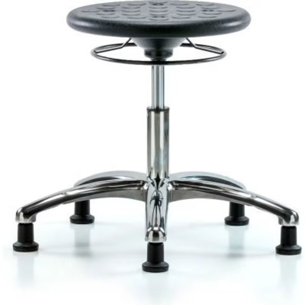 Blue Ridge Ergonomics„¢ Cleanroom Stool with Glides - Desk Height - Black, E Com, Mfr#: CLR-IPDHSO-CR-RG-BLK