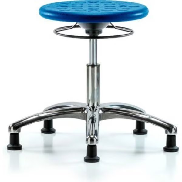 Blue Ridge Ergonomics„¢ Cleanroom Stool with Glides - Desk Height - Blue, E Com, Mfr#: CLR-IPDHSO-CR-RG-BLU