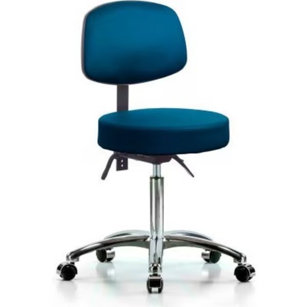 Antibacterial Deluxe Chair with Back - Vinyl - Marine Blue, E Com, Mfr#: VMBST-CR-T0-NF-CC-8801
