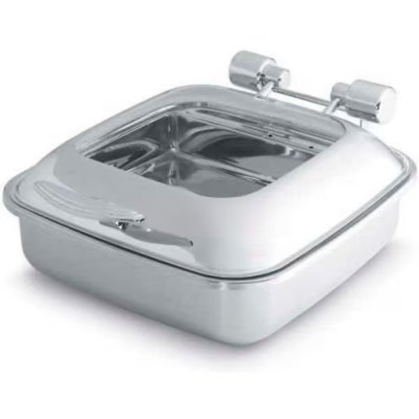 Vollrath® Intrigue Square 6 Quart Induction Chafer 46134 W/ Stainless Steel Food Pan Glass Top, Vollrath Co, Mfr#: 46134