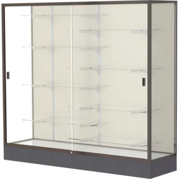 Colossus Floor Case, Plaque Back, Dark Bronze Frame, 72"L x 66"H x 20"D, Waddell Display Case Of Ghent, Mfr#: 2606-PB-BZ