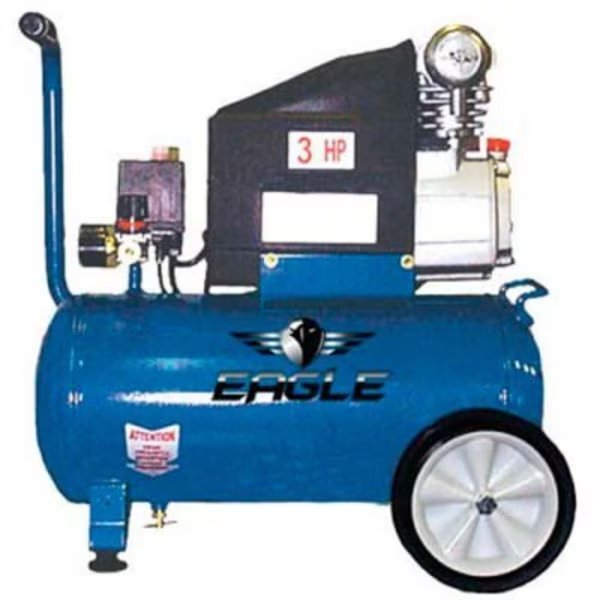 Eagle, Portable Electric Air Compressor, 3 HP, 6.5 Gallon, Horizontal, 3.0 CFM, Wood Industries, Mfr#: 653036L
