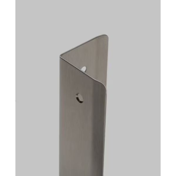 Western Fabricating 90¬∞ SS Corner Guard, 16 Ga, Counter Sunk Holes, Rd Corners, 48"Lx2"Wx2"H, Western Fabricating Llc, Mfr#: 20204816_90-degree_round-corner_sunk-ho