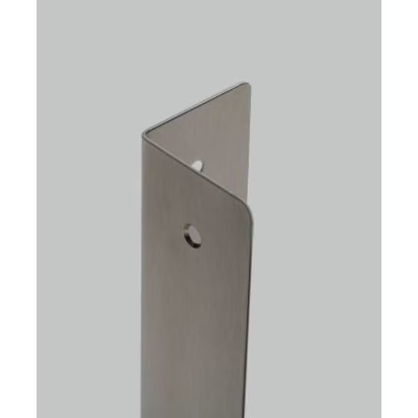 Western Fabricating 90¬∞ SS Corner Guard, 16 Ga., Counter Sunk Holes, Rd. Corners, 60"Lx2"Wx2"H, Western Fabricating Llc, Mfr#: 20206016_90-degree_round-corner_sunk-ho