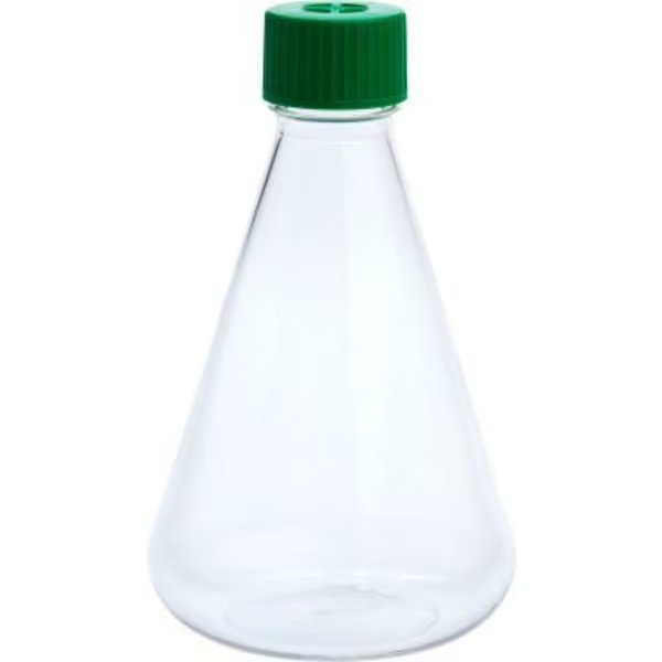 CELLTREAT® 1000mL Erlenmeyer Flask, Vent Cap, Plain Bottom, PETG, Sterile, Celltreat, Mfr#: 229813