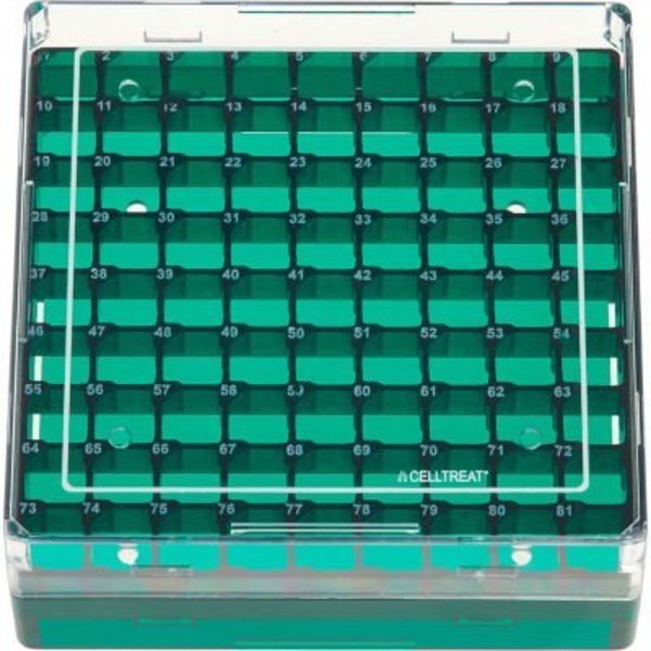 CELLTREAT¬Æ Storage Box, CF Cryogenic Vial, 81 Place, Polycarbonate, Non-sterile, Celltreat, Mfr#: 229943
