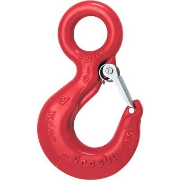 Crosby L-320AN S/C Alloy Hook Eye w/Latch, 1-1/2T WLL, Mazzella, Mfr#: 1022391
