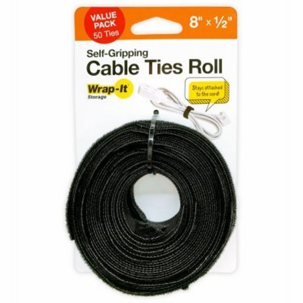 50PK 8 Cable Tie, Jjaamm, Mfr#: 450-CTR-8BL