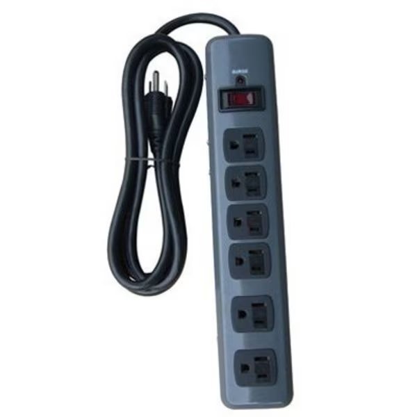 ME BLK 6Out Surge Strip, Kab Enterprise, Mfr#: PS-649F-3