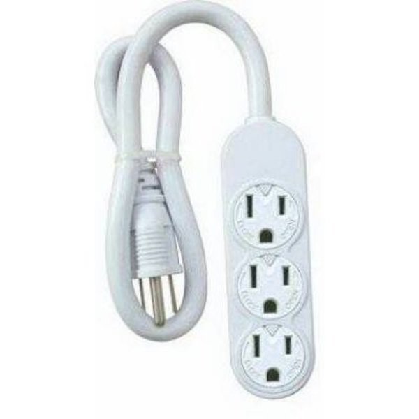 ME WHT 3Out PWR Strip, Kab Enterprise, Mfr#: PS-304