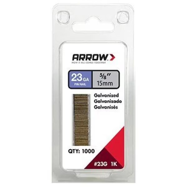1000PK 58 Pin Nail, Arrow Fastener, Mfr#: 23G15-1K