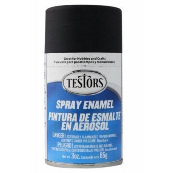 3OZ BLK FLT Spr Enamel, Testors, Mfr#: 1249T