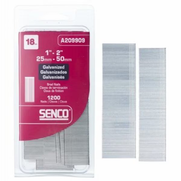 Collated Brad Nail, 18 ga, Electro Galvanized, Brad Head, Senco, Mfr#: A209909