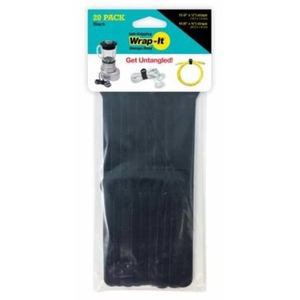 20PK BLK Cable Ties, Jjaamm, Mfr#: 420-48BL