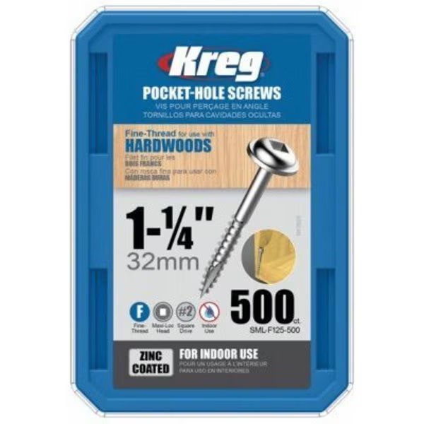 500CT Fine Hole Screws, Kreg, Mfr#: SML-F125-500